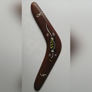 Vintage Australian Boomerang Wooden Souvenir Hand-painted